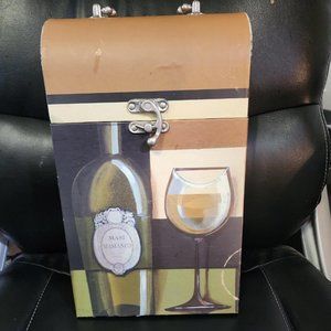 Italian Wine Design Double Wine Bottle Carrier & Glasses